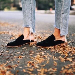 Free People Black Velvet Loafers